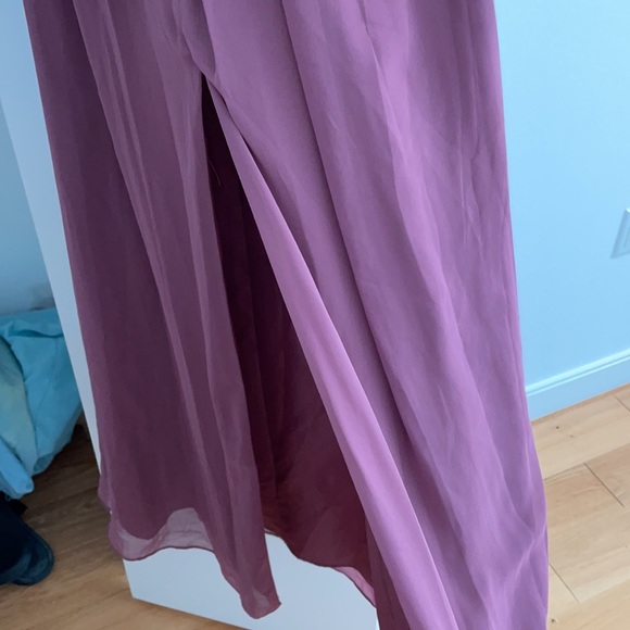 Vera Wang chiffon sleeve dress in color chianti - Picture 4 of 5